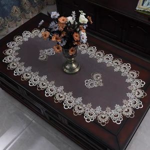 American Elliptical Lace Border Transparent Mesh Table Mat