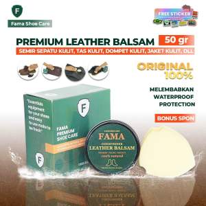 Fama Shoe Care - Leather Balsam 50gr - Bonus Spon - Leather Balm - Semir Sepatu Kulit - Fama Shoes Cleaner - Shoe Cleaner