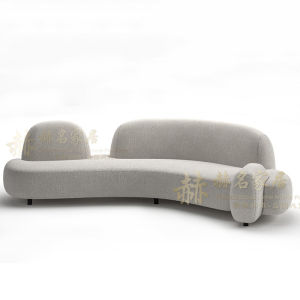 Modern Minimalist Designer Lamb Velvet Sofa Non-Standard Shape Living Room Half Circular Fabric Couch Artistic Style Sponge Filling