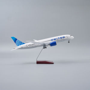 43cm American United B787-8 Diecast Resin Airplane Model Toy Kit with Landing Gear Wheel for Collection Display or Aviation Gift