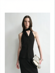 Detachable Ribbon Neckline Tank Top Set