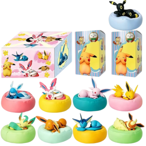 Bandai | 9pcs Anime Pokémon Eevee Figure Blind Box Toys Multi Form Series PVC Model Desktop Decoration Ornament Birthday Christmas Gift