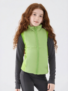 JOLLY BEAN | Slim Fit Patchwork Stand Collar Lightweight Warm Girls Vest