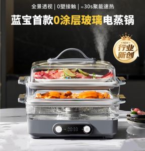 Blaupunkt glass electric steamer multifunctional household three layers of steaming cooking stew one automatic stainless steel large capacity steamer box