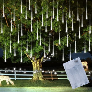 30cm 8Tubes LED Meteor Shower Lights AA Battery Indoor/Outdoor Decor for Trees Yards Gardens Parties Christmas Halloween