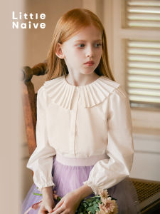 Little Naive | Stylish Childrens Spring Autumn Shirt Turn-down Collar White