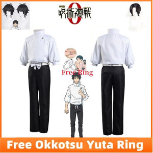 Anime Jujutsu Kaisen Yuta Okkotsu Cosplay Costume Men Women Halloween Party Uniforms Tops+Pants+Belt