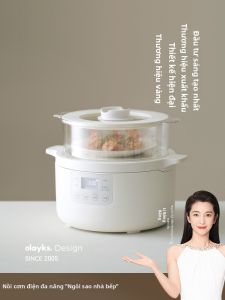 Olayks | Nồi Hấp và Nấu Cơm Đa Năng Có Rổ Tre 3-4 Người