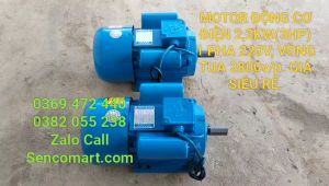 Mô tơ điện 1 pha 22kw(3 ngựa) vòng tua 2800v/p lõi đồng