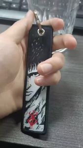 Japanese Anime Double Sided Embroidery Cartoon Keychain Car Backpack Key Ring Jewelry Accessories Gift