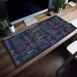 L-Linux Commands Shortcut Mouse Pad Non-slip Thickened MousePad Large Writing Lockedge Gaming Cushion Office Student