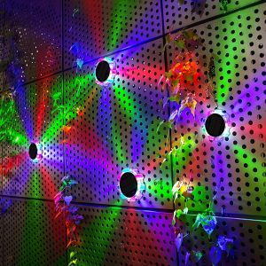 Led năng lượng mặt trời đèn vườn không thấm nước mặt đất trong 4mode hiên nhà sân sau trang trí thảm cỏ hàng rào Tường Bánh Răng Đèn năng lượng mặt trời ngoài trời