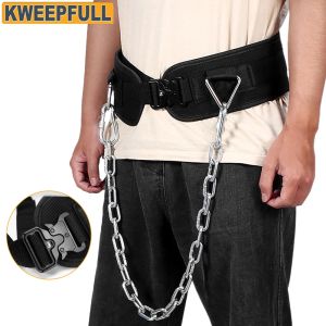 1Pcs Sports Dip Belt with Chain for Men Women Weight Belt with Steel Chain Safely Lifting up to 260kg for Pull Ups Training