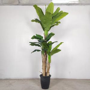 Tanaman Hias Pot Bunga Pohon Pisang Hijau Plastik Artificial Ornamen Dekorasi Ruangan COD PBP130