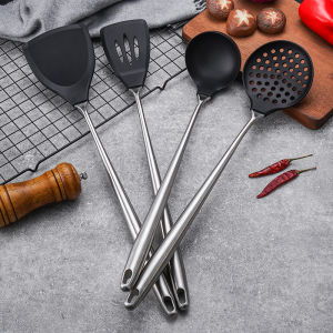 Heat-Resistant Non-Stick Spatula Stainless Steel Long Handle