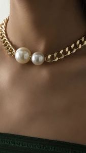 Ingemark | Vintage Punk Cuban Chains Necklaces Women Gothic Imitation-Pearl Pendant Necklace Chokers Fashion Accessories Jewellery
