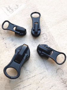 Black Nylon Metal Zipper Pulls Lockable Resin Heads for Clothing Zipper Pulls Number 3 4 5 8 Available in Zinc Alloy Material