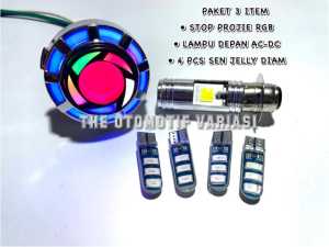 Paket 3IN1 Lampu Depan Motor LED & Sen Jelly Diam