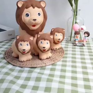 ตุ๊กตาเซรามิคแต่งสวน ตุ๊กตาจัดสวน สัตว์แต่งสวน เซ็ท 4 ตัว ขนาด ใหญ่ 7นิ้ว เล็ก 3.5นิ้ว แต่งบ้าน