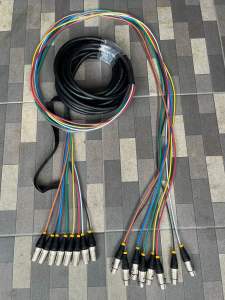 สายไมค์กลอง ชุดxlr ผู้8 เมีย8 ทำจากสายมัลติคอร์8chของDynacomหัวLidgeทั้งชุด