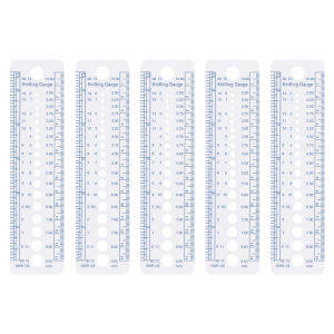 5PCS Plastic Rulers 5.5 inch Knitting Needle Gauge Ruler for Designer Architect Engineer Student with CM MM & INCHWhite