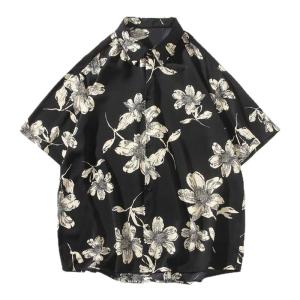 Tonlion Mens Short Sleeve Shirt Cuba Collar Floral Print Summer 2025 Trendy Brand Casual Shirt Loose Fit Youth Popular Polyester Fiber