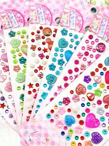 Acrylic Crystal Stickers 3D Mobile Phone Decorations Kindergarten Reward Childrens Educational Toys Gemstone Shaped Patches