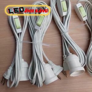 DÂY ĐUÔI ĐÈN E27 CÓ CÔNG TẮC - DÂY DÀI 3m - 5m - 8m - 10m
