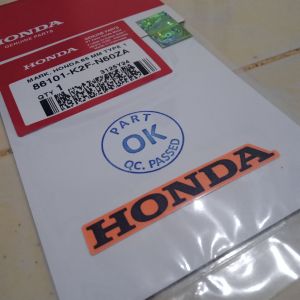 sticker stiker tulisan honda ukuran 65mm hitam orange original honda