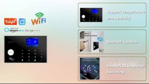 Tuya WiFi Home Security Burglar Alarm System GSM Wireless Alarm Work With Smart Life APP Remote Control Supports Vioce Control