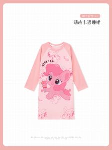 Princess Style Pure Cotton Long Sleeve Childrens Sleepwear Dress Girls Home Clothes Spring Autumn Pink Baby Girl Dress