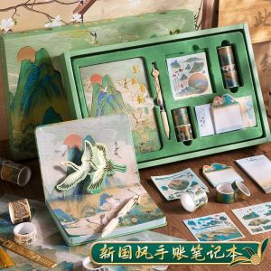 Bộ Sổ Tay Kaba Bear Phong Cách Trung Hoa Đầy Đủ Bộ Sổ Tay Quà Tặng Bút Chì Học Sinh Dán Nhãn Dây Dính Vật Liệu Bộ Sổ Tay