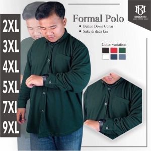 Kemeja Pria  Polos Lengan Panjang Baju Cowok Casual Jumbo Big size