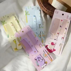 Sisir Anak Set Isi 2pcs Karakter Kartun Runcing 2 Pcs Sisir Gagang Plastik Rambut Wanita Murah PTT