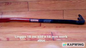 Linggis Crowbar ABUS pencabut paku besi polos Ukuran 14 inch & 18 inch