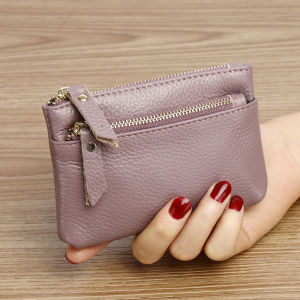 Mini Portable Wallet with Zipper and Keyring