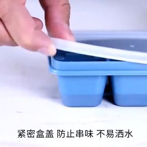 Ice Cube Molder Stackable Flexible Silicone Ice Cube Trays/Square Ice Cube Molds with Leak Proof Removable Lid Keimav