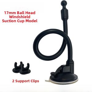 Aluminum Core Suction Cup Car Phone Holder Long Flexible Rod Ball Head Mount Bracket Base Universal Dashboard Car Accessories