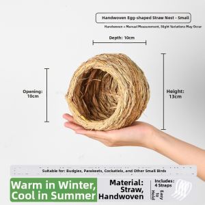 Hadassah | Four Seasons General Parrot Grass Nest Sleeping and Breeding House for Birds