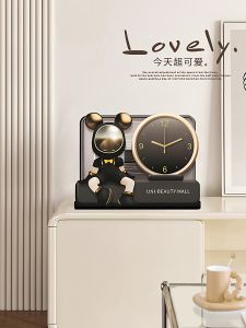 Đồng Hồ Trang Trí Bàn Trang Trọng Sáng Tạo Mới 2025 Đồng Hồ Gỗ Điện Thoại Di Động Thời Trang Cho Phòng Khách Đồ Trang Trí Nhỏ