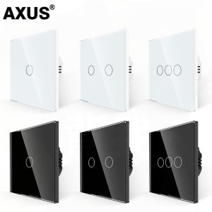 Touch Switch EU Light Sensor Switches Crystal Glass LED Button Panel Power AC100-240V 1/2/3 Gang Wall Lamp Interruttore