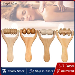 Hengfa Lina Wooden Massage Roller Handheld Massager Roller for Full Body Pain ReliefPain Acupressure Deep Tissue Massage Therapy Equipment