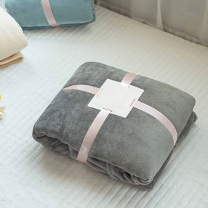 Winter Coral Fleece Blanket Air Conditioner Blanket Flannel Sofa Cover Office Nap Blanket Bedding Modern Simple Style Pure Color