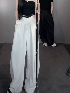 กางเกงขายาวทรงหลวมสไตล์ลำลองสำหรับผู้ชาย ฤดูใบไม้ผลิและฤดูใบไม้ร่วง กางเกงขายาวลำลองสำหรับคู่รัก ดีไซน์เนอร์ขนาดใหญ่