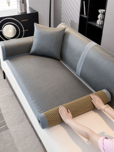 Ice Silk Sofa Cushion Summer Anti-Slip Seat Pad Modern Simple Style Couch Mat Comfortable Cool Feeling Fabric Cat Scratch Resistant