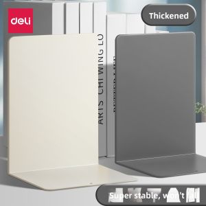deli | Thick Metal Bookend Shelf Desk Organizer Adjustable Sturdy Student Use