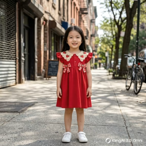 Girls’ Strawberry Collar Dress (Ages 1–7)