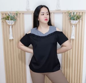 JJJ LYN - Blouse Kinan Atasan Wanita Atasan Kasual Atasan Kerja