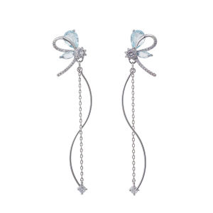 Elegant Butterfly Tassel Earrings Sweet Mosquito Coil Tray Butterfly Shape Fashionable Jewelry for Trendy Individuals