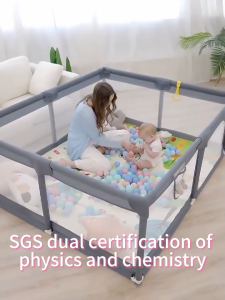 XTEN Playpen for Baby Frame Safety Playpen Big  Frame Indoor Play Fence Safety Breathable Mesh Playfence
